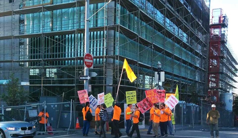 May Day: Construction Workers Picket Area Sites