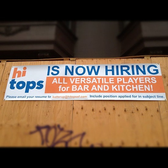 Hi Tops Bar Now Hiring "Versatile Players"