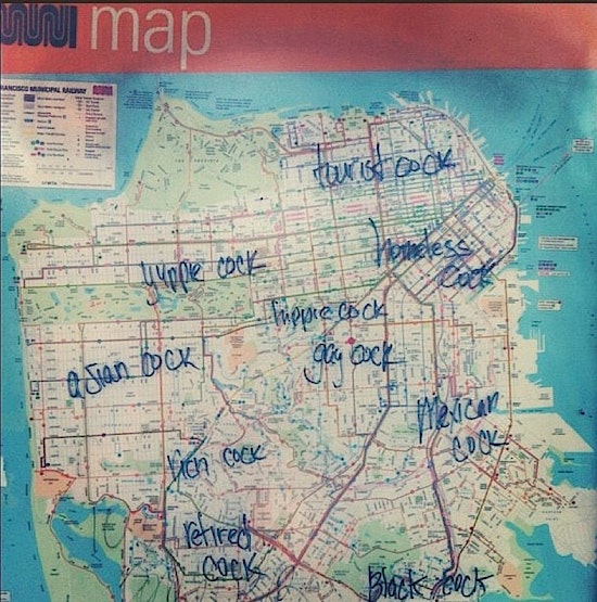 Gay Man's Unabridged MUNI Map of The Castro & Other San Francisco Neighborhoods