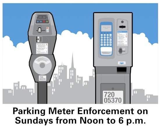 Sunday metered parking starts January 2013