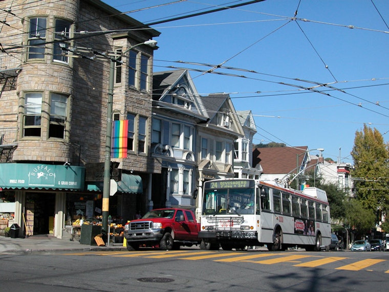 MUNI Lines Temporarily Clothesline Castro Street Redesign Project Progress