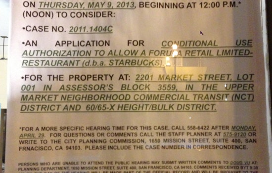 Planning Commission meeting for 4th Starbucks location May 9th