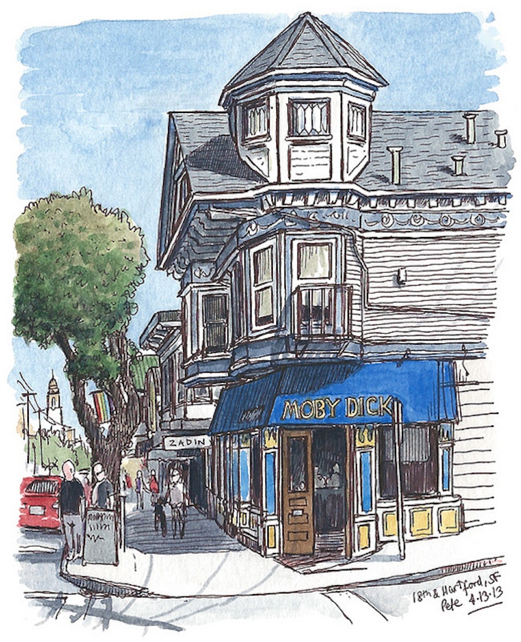 Awesome sketches of the Castro from Urban Sketcher Pete Scully