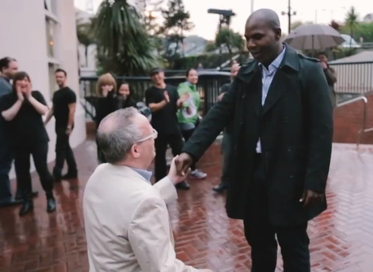 J'adorable: Tim asks Bennie if he can put a ring on it at SF Flashmob in the Castro