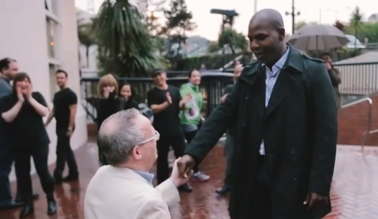 J'adorable: Tim asks Bennie if he can put a ring on it at SF Flashmob in the Castro