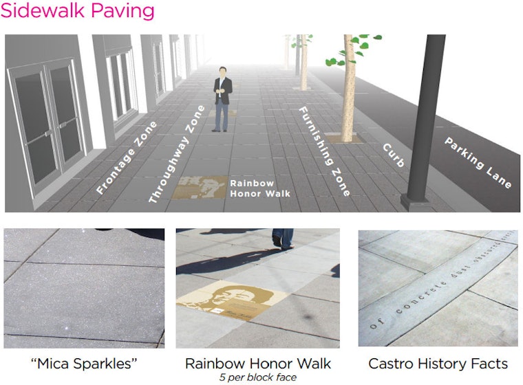 Planning Dept updates: Castro Street Design additional features, sidewalk furniture