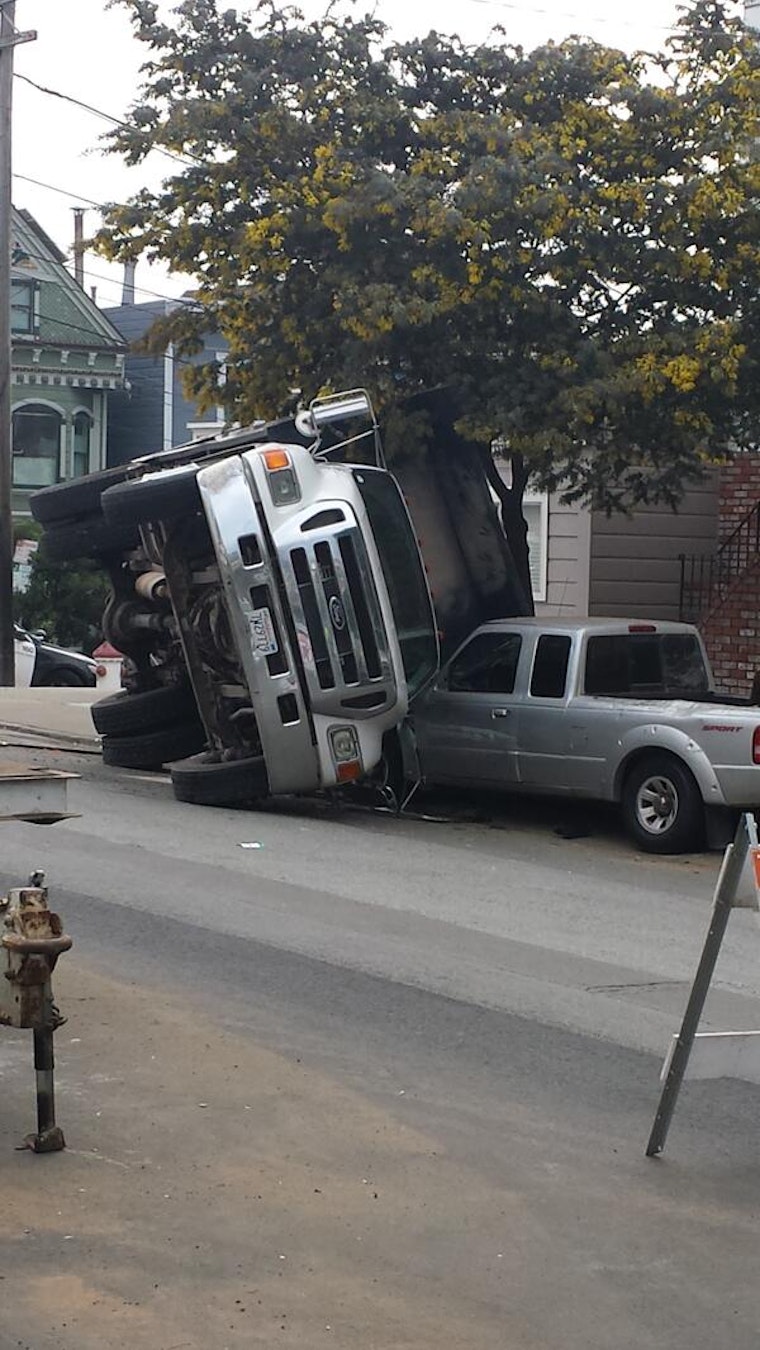 Ah, Mondays! Overturned Truck At Castro And 23rd