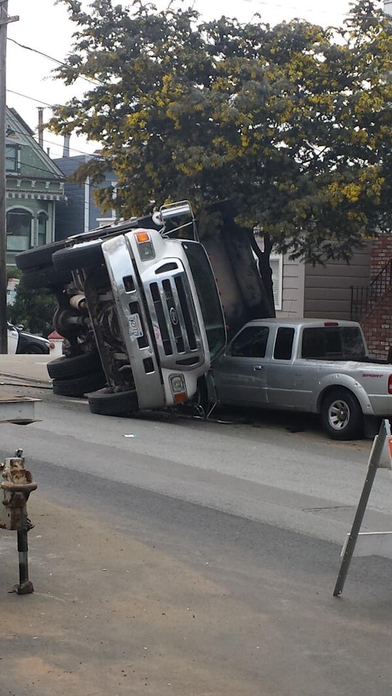 Ah, Mondays! Overturned Truck At Castro And 23rd