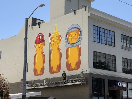 Bears over SoMa: artist's first large-scale mural rises