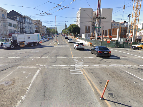 Pedestrian in life-threatening condition after being hit by bus on Van Ness