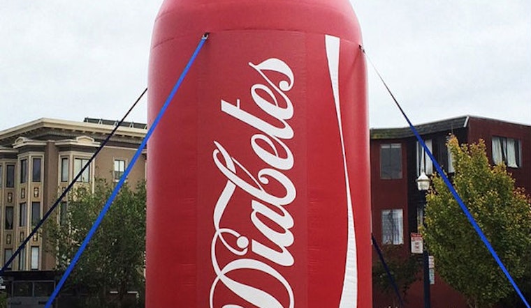 Anti-Soda Campaigners Bring Giant Can Of Diabetes To Hayes Valley