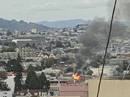 Smoke from Sunday first-alarm fire visible throughout Mission; seriously damages apartment building