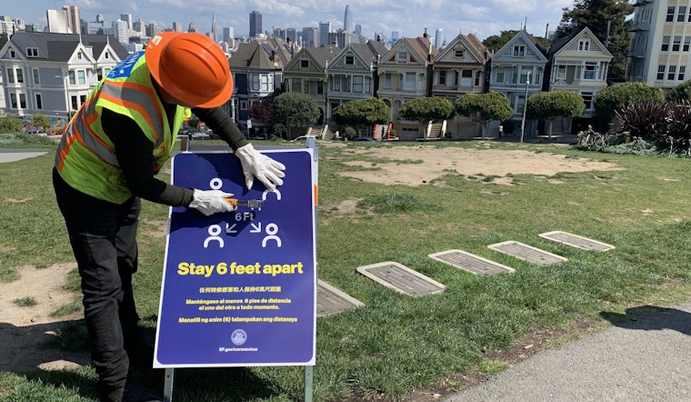 Social distancing in SF: Signs warn parkgoers to stay apart, Muni to monitor passenger thresholds