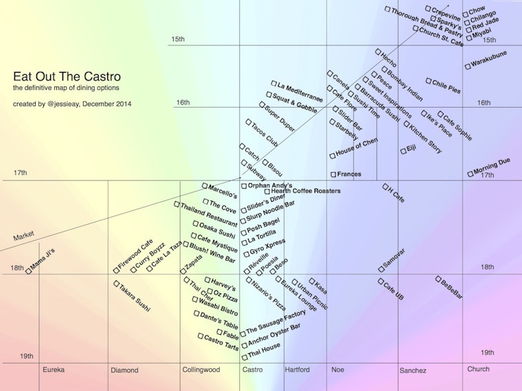 One Couple's Quest To Visit Every Castro Eatery, Mapped