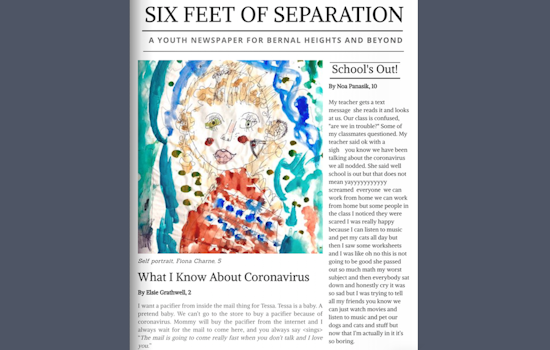 Bernal Heights kids, teens launch quarantine-inspired community newspaper