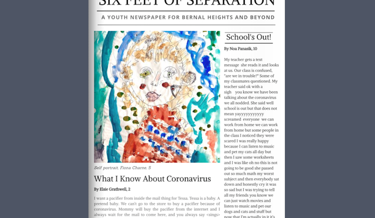 Bernal Heights kids, teens launch quarantine-inspired community newspaper
