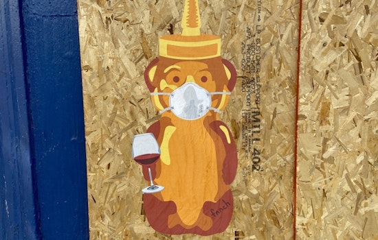 Street artist fnnch installs series of COVID-19-themed honey bear murals