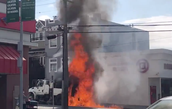 City's street sweeping vehicle catches fire in the Outer Sunset