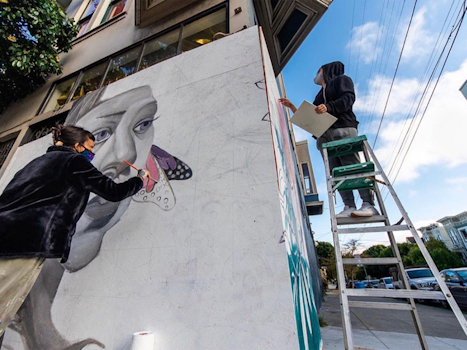 Lower Haight comes together to beautify boarded-up storefronts
