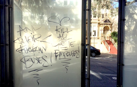 Local Muni Shelters A Target For Persistent Anti-Tech Graffiti
