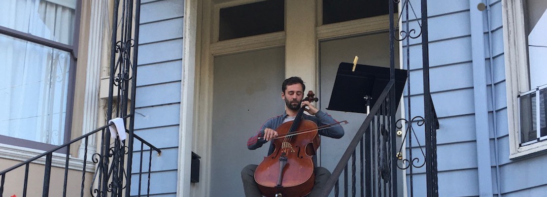 From front-porch perch, professional cellist serenades Page Street neighbors