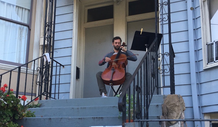 From front-porch perch, professional cellist serenades Page Street neighbors
