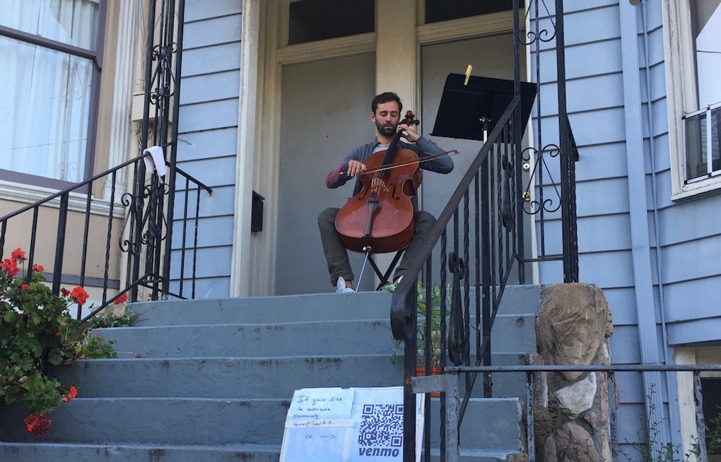 From front-porch perch, professional cellist serenades Page Street neighbors
