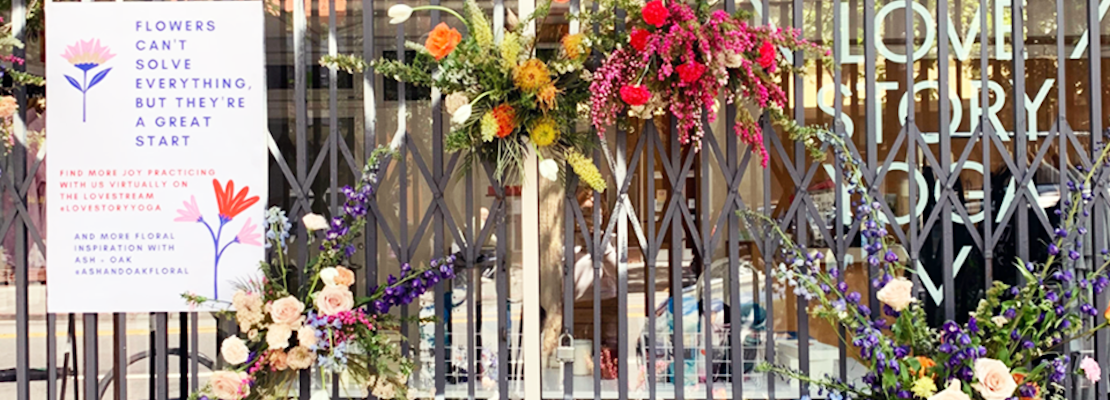 San Francisco florist gives back by 'flower flashing' closed storefronts