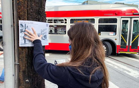 Historians brighten shelter-in-place with vintage photos pinned to telephone poles