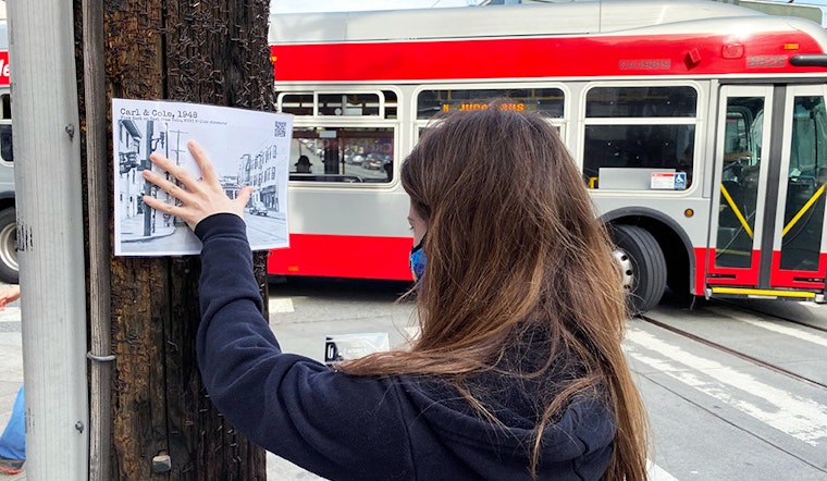 Historians brighten shelter-in-place with vintage photos pinned to telephone poles