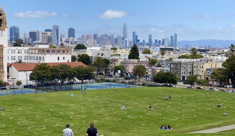 City installs social-distancing circles at Dolores Park, Marina Green, more