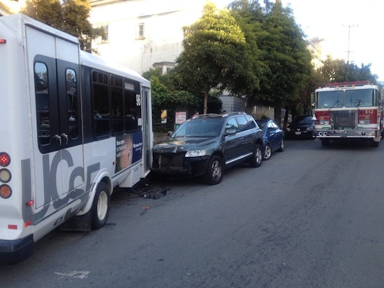 UCSF Shuttle Crosses Lane, Hits Parked Cars After Driver Reportedly Passes Out