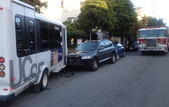 UCSF Shuttle Crosses Lane, Hits Parked Cars After Driver Reportedly Passes Out