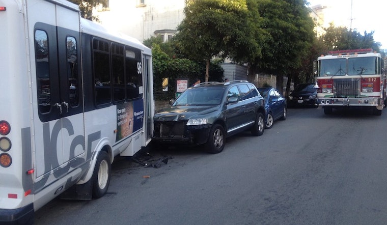 UCSF Shuttle Crosses Lane, Hits Parked Cars After Driver Reportedly Passes Out