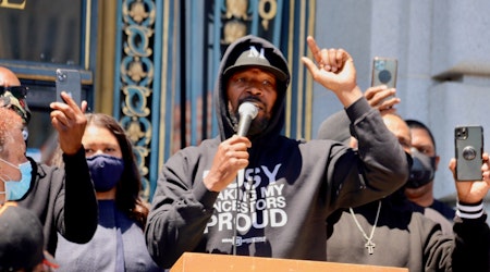 Scenes from San Francisco's 'kneel-in' protest with Jamie Foxx, Mayor London Breed