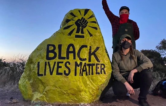 'Black Lives Matter' scrubbed from Bernal Hill rock; artist returns to paint it again