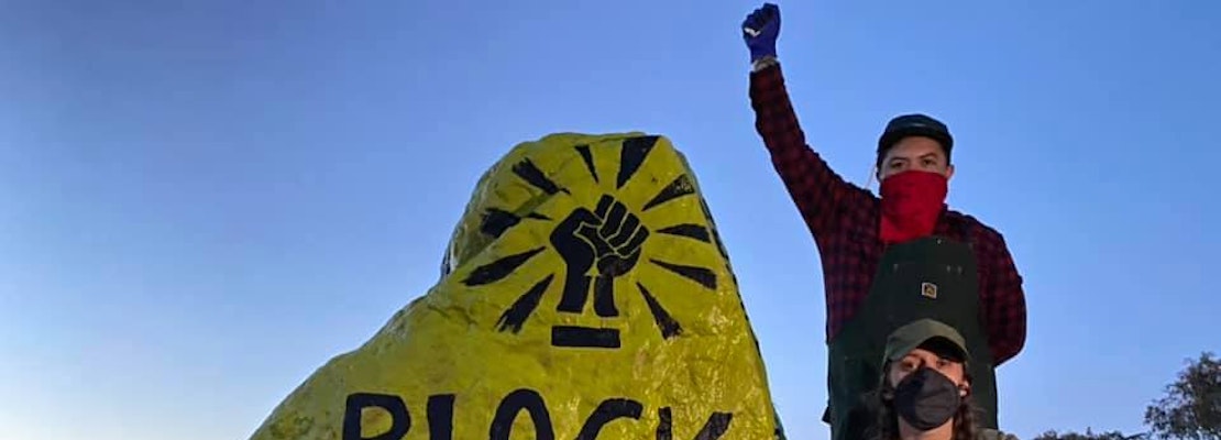 'Black Lives Matter' scrubbed from Bernal Hill rock; artist returns to paint it again