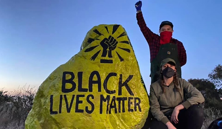 'Black Lives Matter' scrubbed from Bernal Hill rock; artist returns to paint it again