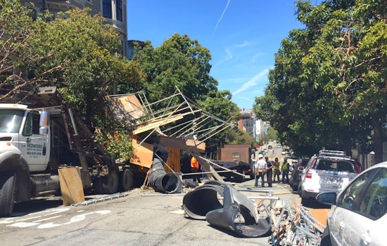 Scaffolding Collapses At Alamo Square House Ravaged By Fire
