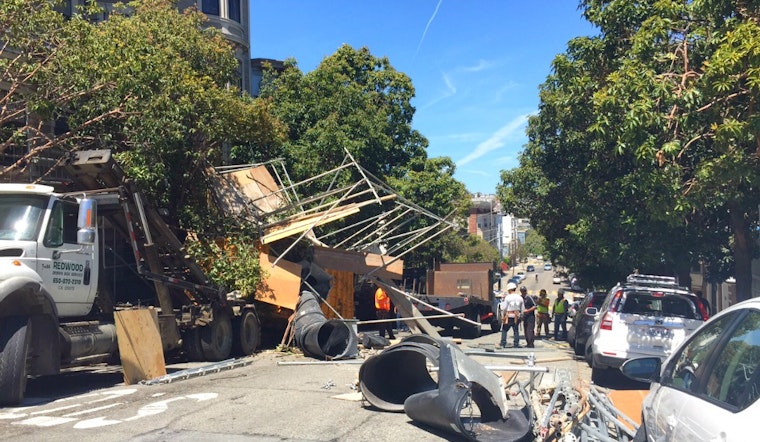 Scaffolding Collapses At Alamo Square House Ravaged By Fire