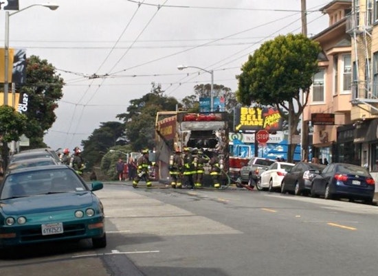 Tour Bus Burns At Haight And Shrader