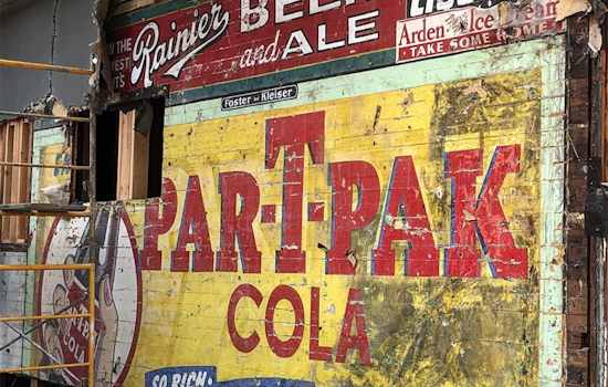 Construction crew discovers historic advertising behind facade at Duboce Park