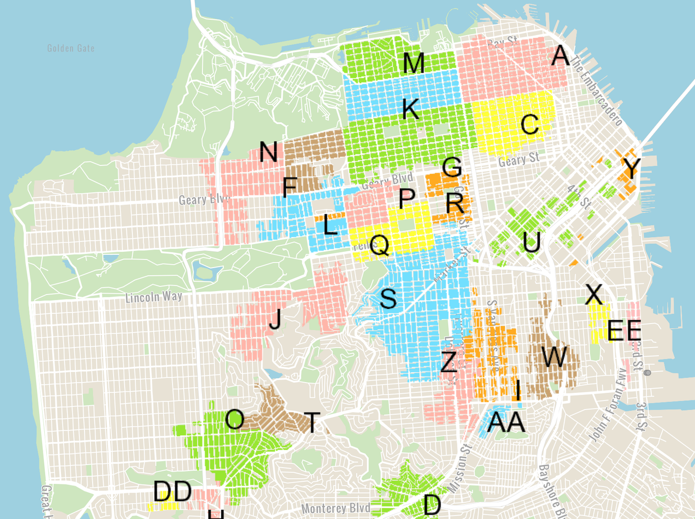 San Francisco Parking Map - Sibyl Fanechka