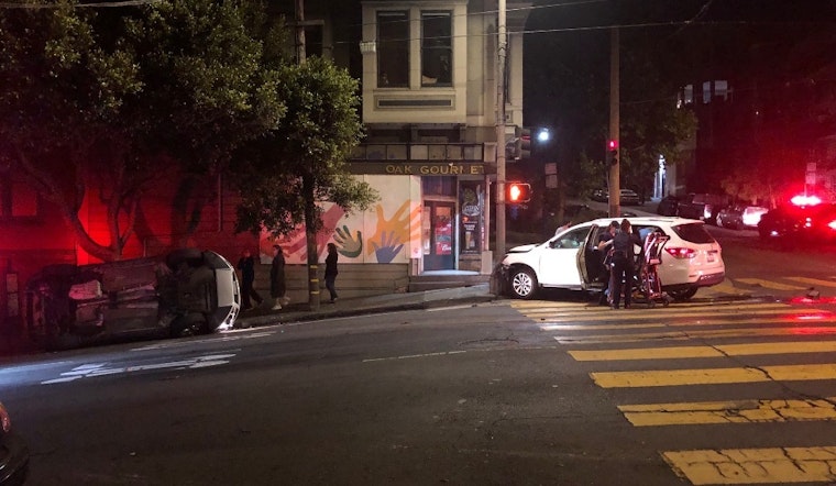 Vehicle overturns after collision at Oak and Buchanan [Updated]