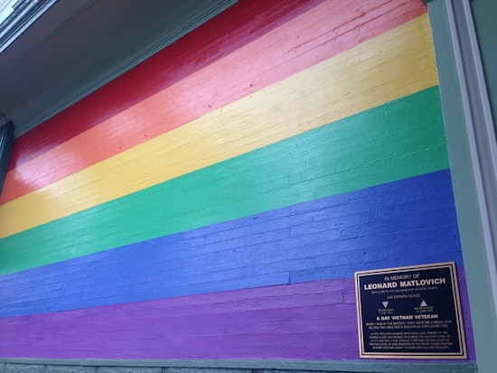 New Rainbow Flag Mural Highlights Plaque Honoring Gay Veteran Leonard Matlovich