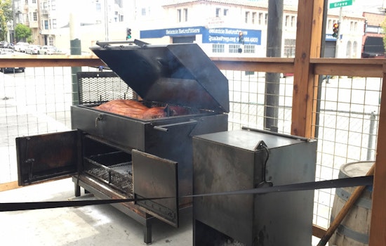 Photo: Whole Hog Smoking At 4505 Burgers & BBQ